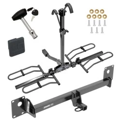 Trailer Tow Hitch For 16-19 VW Golf SportWagen 2015 TDI & Turbo Gas 17-19 Golf Alltrack Platform Style 2 Bike Rack w/ Hitch Lock and Cover