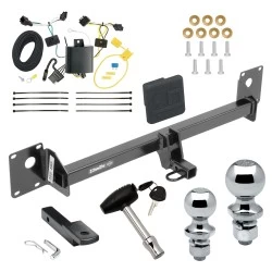 Trailer Tow Hitch For 16-19 Volkswagen Golf SportWagen 17-17 Golf Alltrack Deluxe Package Wiring 2" and 1-7/8" Ball and Lock