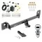 Trailer Tow Hitch For 16-19 Volkswagen Golf SportWagen 17-17 Golf Alltrack Complete Package w/ Wiring Draw Bar and 2" Ball