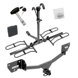 Trailer Tow Hitch For 17-19 Chevy Cruze Hatchback Platform Style 2 Bike Rack w/ Hitch Lock and Cover