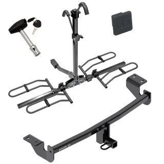 Trailer Tow Hitch For 17-18 Toyota Corolla iM 2016 Scion iM Platform Style 2 Bike Rack w/ Hitch Lock and Cover
