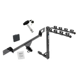Trailer Tow Hitch w/ 4 Bike Rack For 15-21 Mercedes-Benz C300 Sedan Except Sport Package tilt away adult or child arms fold down carrier w/ Lock and Cover