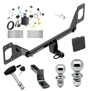 Trailer Tow Hitch For 16-21 Honda Civic Sedan - exc center exhaust Deluxe Package Wiring 2" and 1-7/8" Ball and Lock