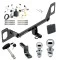 Trailer Tow Hitch For 16-21 Honda Civic Sedan - exc center exhaust Deluxe Package Wiring 2" and 1-7/8" Ball and Lock