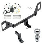 Trailer Tow Hitch For 16-21 Honda Civic Sedan - exc center exhaust Complete Package w/ Wiring Draw Bar and 2" Ball