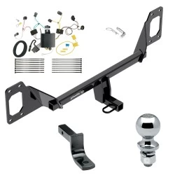 Trailer Tow Hitch For 16-21 Honda Civic Sedan - exc center exhaust Complete Package w/ Wiring Draw Bar and 2" Ball