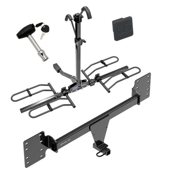 Trailer Tow Hitch For 12-23 Tesla S Platform Style 2 Bike Rack w/ Hitch Lock and Cover Trailer Tow Hitch For 12-23 Tesla S Platform Style 2 Bike Rack w/ Hitch Lock and Cover