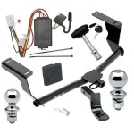 Trailer Tow Hitch For 13-13 Subaru XV Crosstrek 14-15 (Except Hybrid) Deluxe Package Wiring 2" and 1-7/8" Ball and Lock