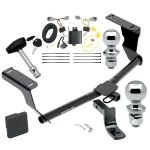 Trailer Tow Hitch For 12-16 Subaru Impreza 5 Dr. Wagon single exhaust Deluxe Package Wiring 2" and 1-7/8" Ball and Lock