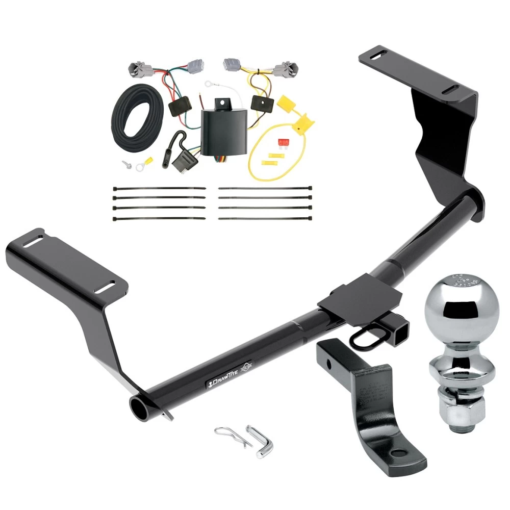 Trailer Tow Hitch For 12-16 Subaru Impreza 5 Dr. Wagon Except WRX STi and Quad Exhaust Outlets Complete Package w/ Wiring Draw Bar and 2" Ball