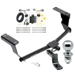 Trailer Tow Hitch For 12-16 Subaru Impreza 5 Dr. Wagon Except WRX STi and Quad Exhaust Outlets Complete Package w/ Wiring Draw Bar and 2" Ball