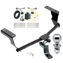 Trailer Tow Hitch For 12-16 Subaru Impreza 5 Dr. Wagon single exhaust Complete Package w/ Wiring Draw Bar and 2" Ball