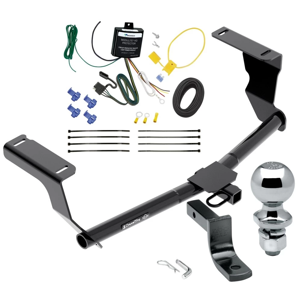Trailer Tow Hitch For 08-11 Subaru Impreza 5 Dr. Wagon Except WRX STi and Quad Exhaust Outlets Complete Package w/ Wiring Draw Bar and 2" Ball