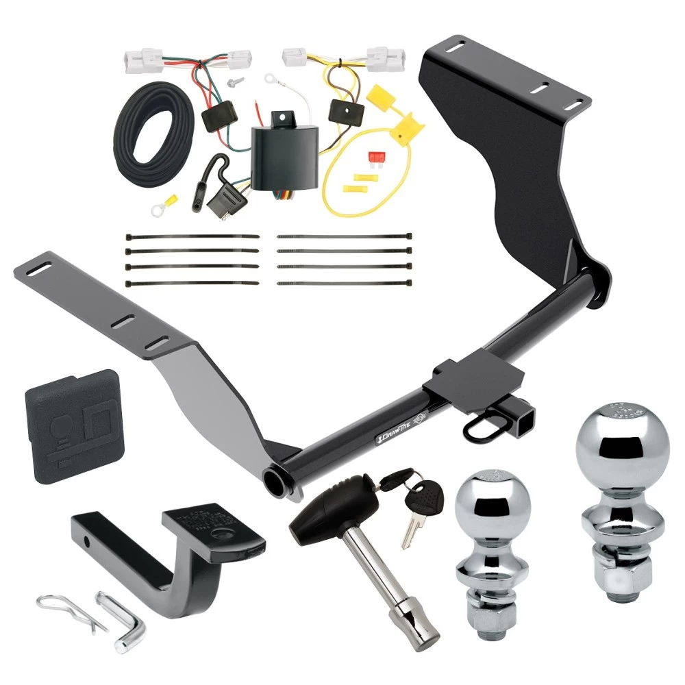 Trailer Tow Hitch For 15-16 Subaru Impreza 4 Dr. Sedan Deluxe Package Wiring 2" and 1-7/8" Ball and Lock