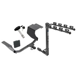 Trailer Tow Hitch w/ 4 Bike Rack For 11-19 Ford Fiesta Hatchback tilt away adult or child arms fold down carrier w/ Lock and Cover