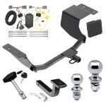 Trailer Tow Hitch For 11-19 Ford Fiesta Hatchback Deluxe Package Wiring 2" and 1-7/8" Ball and Lock