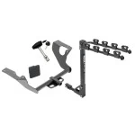 Trailer Tow Hitch w/ 4 Bike Rack For 15-21 Subaru WRX & WRX STI tilt away adult or child arms fold down carrier w/ Lock and Cover