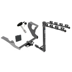 Trailer Tow Hitch w/ 4 Bike Rack For 15-21 Subaru WRX & WRX STI tilt away adult or child arms fold down carrier w/ Lock and Cover