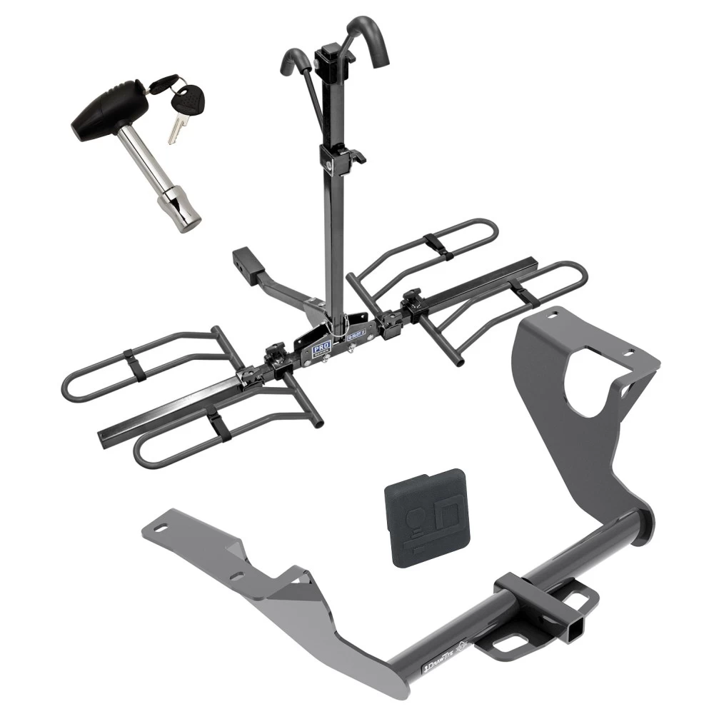Trailer Tow Hitch For 15-21 Subaru WRX & WRX STI Platform Style 2 Bike Rack w/ Hitch Lock and Cover