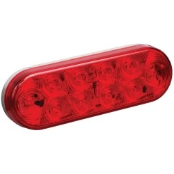 Wesbar Trailer Taillight LED 6in Oval Grommet Mount Stop/Tail/Turn Red WP Boat Light