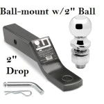 Class 3 Ball-mount Combo w/ 2" Drop and 2" Trailer Hitch Ball fits 2" Receiver
