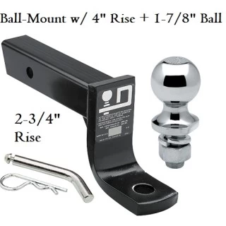 53 63816 Draw-Tite Class 3 Ball-mount Combo 4" Drop and 1-7/8" Trailer Hitch Ball fits 2" Receiver Class 3 Ball-mount Combo w/ 4" Drop and 1-7/8" Trailer Hitch Ball fits 2" Receiver