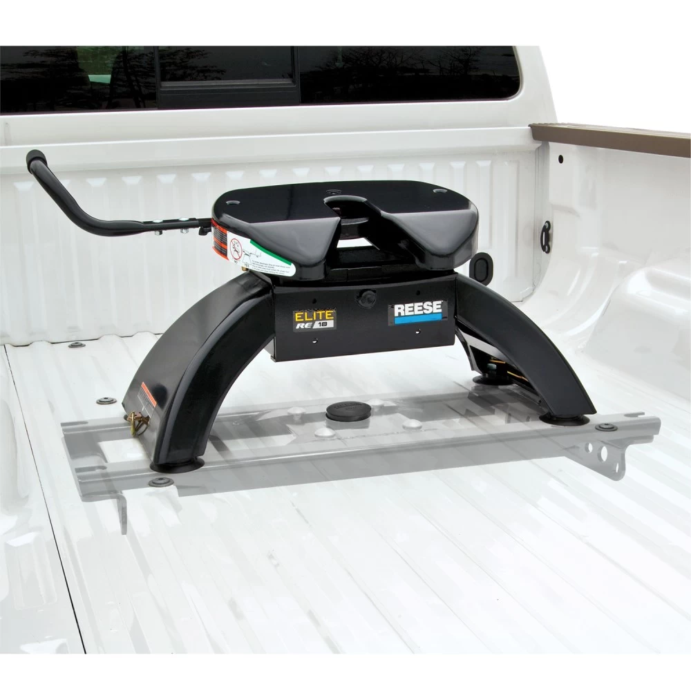 Reese Elite Rails 18K 5th Wheel Hitch for 99-10 Chevy Silverado GMC Sierra with 7-Way Wiring Installation Kit Under-Bed Fifth Wheel Trailer Hitch