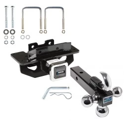Reese Trailer Tow Hitch Receiver For 04-09 Dodge Durango 07-09 Chrysler Aspen w/Tri-Ball Triple Ball 1-7/8" 2" 2-5/16"