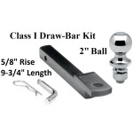 Class 1 Drawbar kit w/ 2" Trailer Hitch Ball 5/8" Rise 1-1/4" Mount Receiver