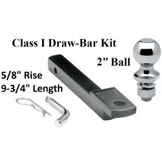 Class 1 Drawbar kit w/ 2" Trailer Hitch Ball 5/8" Rise 1-1/4" Mount Receiver