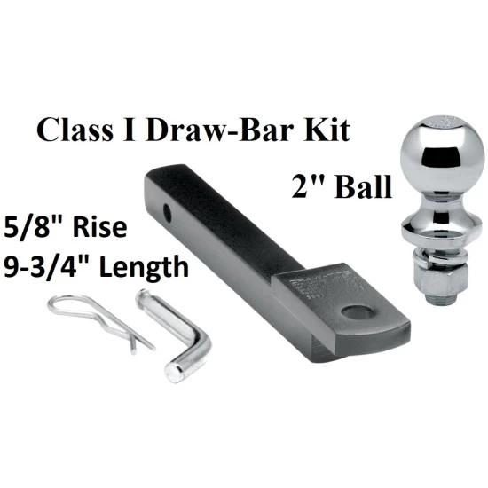 3591 63820 Draw-Tite Class 1 Drawbar kit 2" Trailer Hitch Ball 5/8" Rise 1-1/4" Mount Receiver Class 1 Drawbar kit w/ 2" Trailer Hitch Ball 5/8" Rise 1-1/4" Mount Receiver