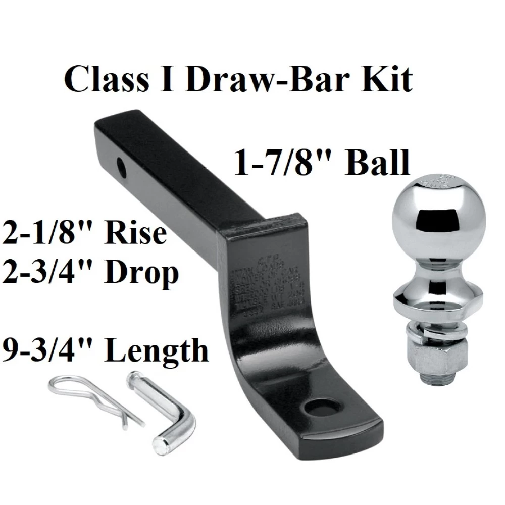 3592 63810 Draw-Tite Class 1 Drawbar kit 1-7/8" Trailer Hitch Ball 2-1/8" Rise 2-3/4" Drop 1-1/4" Mount Receiver Class 1 Drawbar kit w/ 1-7/8" Trailer Hitch Ball 2-1/8" Rise 2-3/4" Drop 1-1/4" Mount Receiver