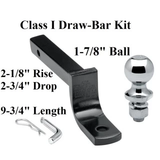 3592 63810 Draw-Tite Class 1 Drawbar kit 1-7/8" Trailer Hitch Ball 2-1/8" Rise 2-3/4" Drop 1-1/4" Mount Receiver Class 1 Drawbar kit w/ 1-7/8" Trailer Hitch Ball 2-1/8" Rise 2-3/4" Drop 1-1/4" Mount Receiver