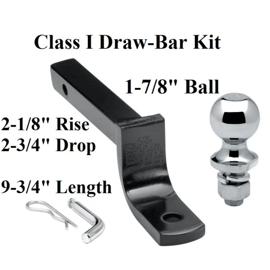 3592 63810 Draw-Tite Class 1 Drawbar kit 1-7/8" Trailer Hitch Ball 2-1/8" Rise 2-3/4" Drop 1-1/4" Mount Receiver Class 1 Drawbar kit w/ 1-7/8" Trailer Hitch Ball 2-1/8" Rise 2-3/4" Drop 1-1/4" Mount Receiver