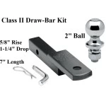 Class 2 Drawbar kit w/ 2" Trailer Hitch Ball 5/8" Rise 1-1/4" Receiver Mount