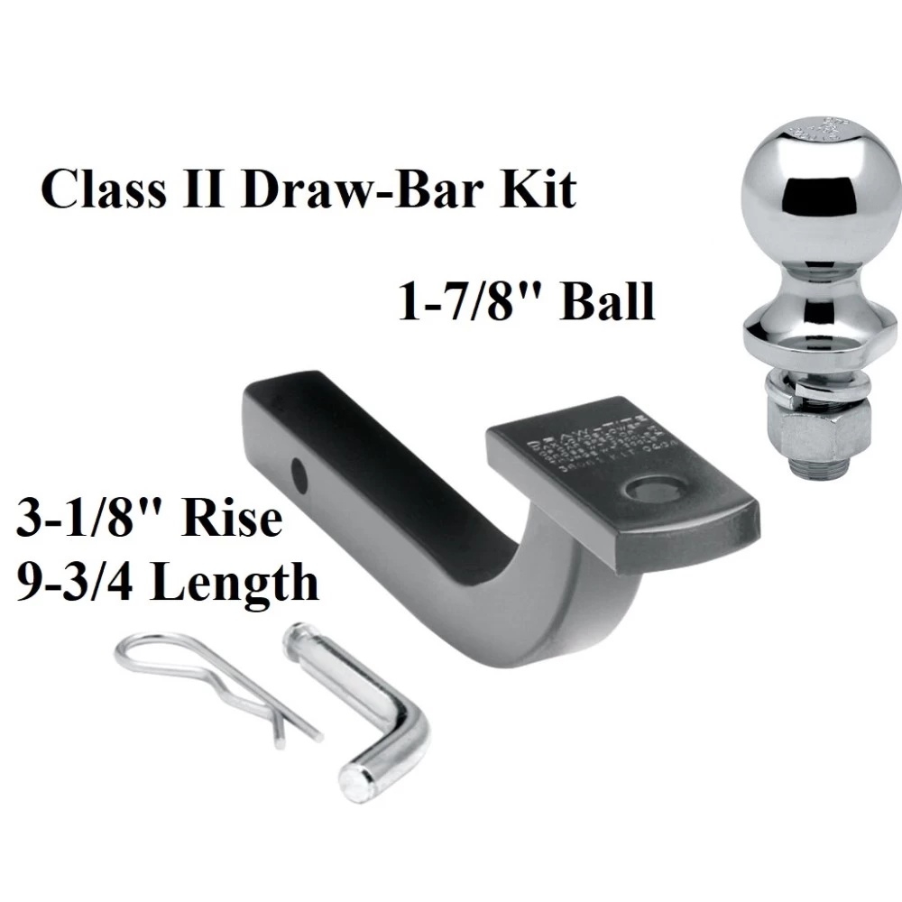 36061 63810 Draw-Tite Class 2 Drawbar kit 1-7/8" Trailer Hitch Ball 3-1/8" Rise 1-1/4" Receiver Mount Class 2 Drawbar kit w/ 1-7/8" Trailer Hitch Ball 3-1/8" Rise 1-1/4" Receiver Mount