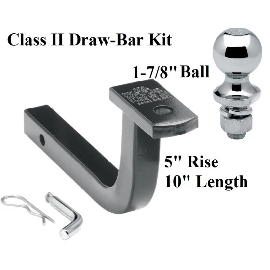 36065 63810 Draw-Tite Class 2 Drawbar kit 1-7/8" Trailer Hitch Ball 5" Rise 1-1/4" Receiver Mount Class 2 Drawbar kit w/ 1-7/8" Trailer Hitch Ball 5" Rise 1-1/4" Receiver Mount