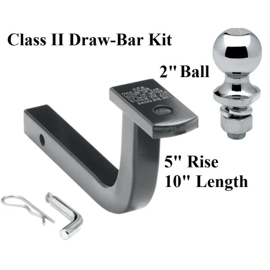36065 63820 Draw-Tite Class 2 Drawbar kit 2" Trailer Hitch Ball 5" Rise 1-1/4" Receiver Mount Class 2 Drawbar kit w/ 2" Trailer Hitch Ball 5" Rise 1-1/4" Receiver Mount