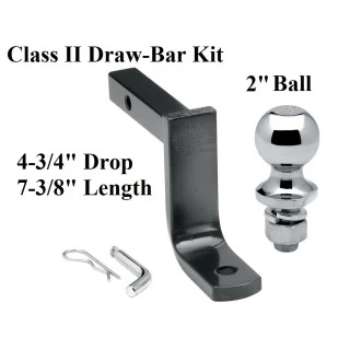 36078 63820 Draw-Tite Class 2 Drawbar kit 2" Trailer Hitch Ball 4-3/4" Drop 1-1/4" Receiver Mount Class 2 Drawbar kit w/ 2" Trailer Hitch Ball 4-3/4" Drop 1-1/4" Receiver Mount