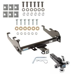 Reese Trailer Tow Hitch Receiver For 63-87 Chevy GMC C/K 63-79 Ford 68-02 Dodge 74-88 Ramcharger w/ Deep Drop Bumper w/Tri-Ball Triple Ball 1-7/8" 2" 2-5/16"