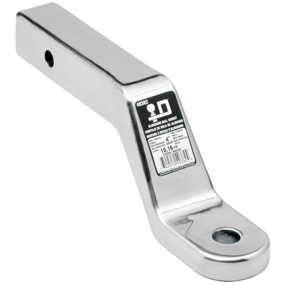40382 Draw-Tite Trailer Hitch Ball Mount 8000 lbs. Capacity Fits 2 inch Receiver 4 inch Drop Aluminum Aluminum Ball Mount Draw-Bar 8000 lbs 10-5/8" Long 3" Rise 4" Drop Fits 2" x 2" Trailer Hitch Receiver