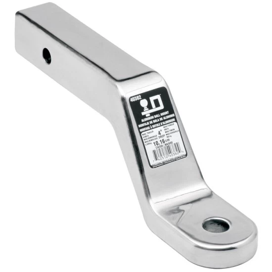 Aluminum Ball Mount Draw-Bar 8000 lbs 10-5/8" Long 3" Rise 4" Drop Fits 2" x 2" Trailer Hitch Receiver
