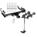 Trailer Tow Hitch For 63-91 Chevy GMC C/K 63-74 Ford F-150 F-250 F-350 w/ Standard Bed & Bumper w/ 4 Bike Carrier Rack