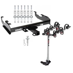 Trailer Tow Hitch For 63-00 GMC Chevy C/K Pickup Ford F150 F250 F350 F450 w/ 4 Bike Carrier Rack