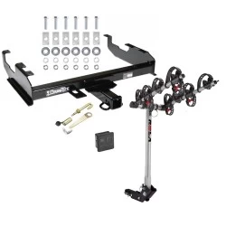 Trailer Tow Hitch For 63-00 GMC Chevy C/K Pickup Ford F150 F250 F350 F450 4 Bike Rack w/ Hitch Lock and Cover