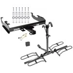Trailer Tow Hitch For 63-91 Chevy GMC C/K 63-74 Ford F-150 F-250 F-350 w/ Standard Bed & Bumper Platform Style 2 Bike Rack Hitch Lock and Cover