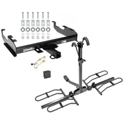 Trailer Tow Hitch For 63-91 Chevy GMC C/K 63-74 Ford F-150 F-250 F-350 w/ Standard Bed & Bumper Platform Style 2 Bike Rack Hitch Lock and Cover