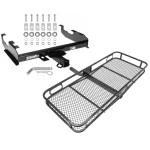 Trailer Tow Hitch For 63-91 Chevy GMC C/K 63-74 Ford F-150 F-250 F-350 w/ Standard Bed & Bumper Basket Cargo Carrier Platform w/ Hitch Pin