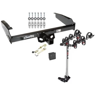 Trailer Tow Hitch For 80-97 Ford F-150 F-250 F-350 80-83 F-100 1997 Heavy Duty 4 Bike Rack w/ Hitch Lock and Cover