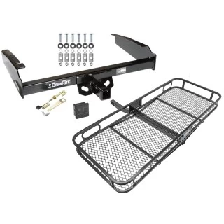 Trailer Tow Hitch For 80-97 Ford F-150 F-250 F-350 80-83 F-100 1997 Heavy Duty Basket Cargo Carrier Platform Hitch Lock and Cover